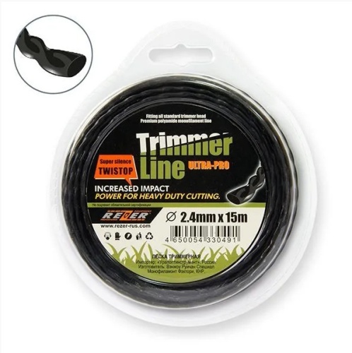 Леска Ultra-pro TWISTOP 2.4мм 15м эллипс Rezer (10/80шт. в кор.) код 30491