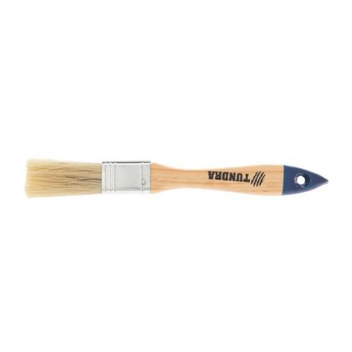 Кисть плоская TUNDRA, натуральная щетина, деревянная рукоятка, 3/4", 20 мм 881501