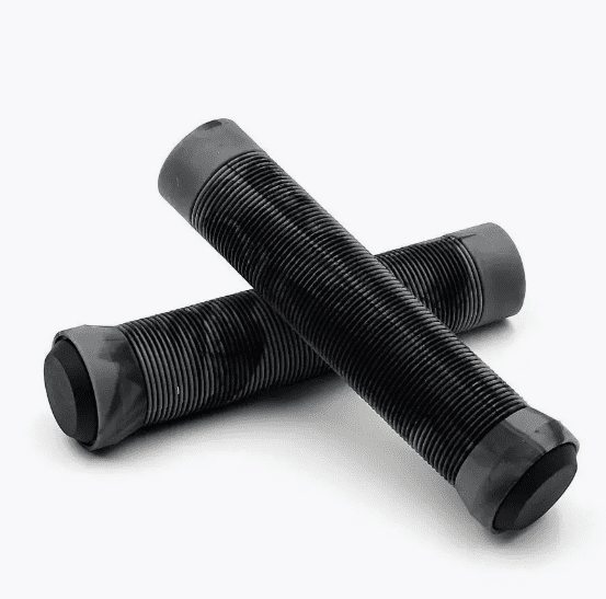 Ручки руля  #12 (грипсы) L=145mm,грипстопы L=20mm  (трюковые самокаты,велосипеды BMX)  серо/черные