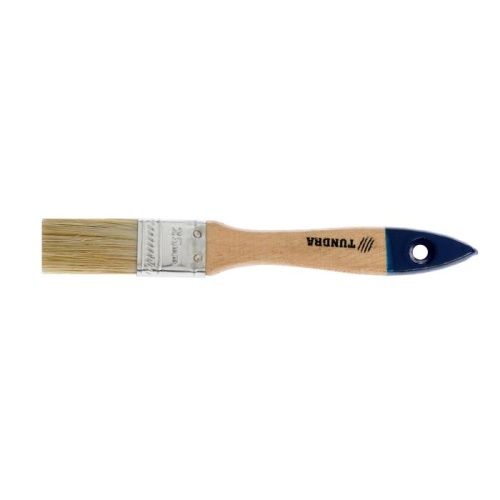 Кисть плоская TUNDRA, натуральная щетина, деревянная ручка, 1", 25 мм 881502