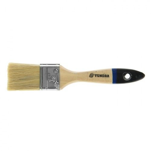 Кисть плоская TUNDRA, натуральная щетина, деревянная ручка, 1.5", 38 мм 881528