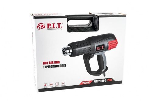 Электрофен PHG 2001-C PRO МАСТЕР P.I.T (220V, 2000Вт, 50-600°С, 250-500 л/мин,  набор насадок, масса