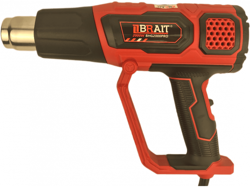 Фен строительный BHG2000PRO (2000Вт; макс.темп. 600°С, 5 насадок; 3 скорости; регулировка, электронн