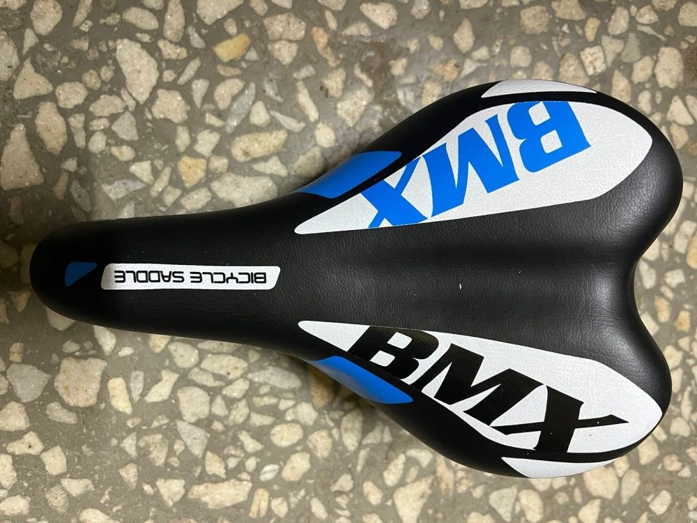 Седло AZ-5593 детское BMX ( замок)  230x130mm, вес 260гр. 02-синий