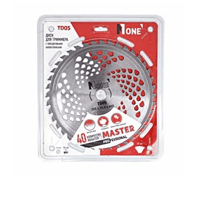 Диск (нож) TD05 диск для триммера с победитовыми наконечниками MASTER 255*25,4*40T №1