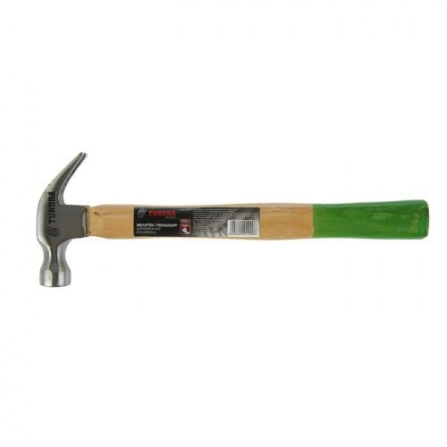 Молоток-гвоздодер TUNDRA, деревянная рукоятка, 250 г 882001