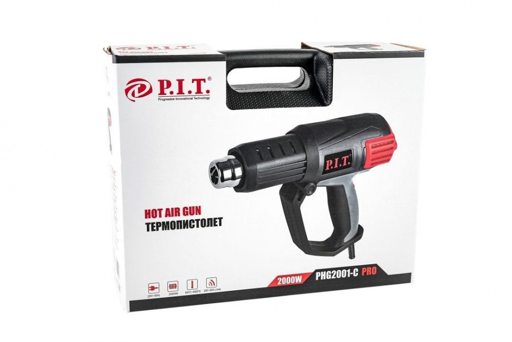Электрофен PHG 2001-C PRO МАСТЕР P.I.T (220V, 2000Вт, 50-600°С, 250-500 л/мин,  набор насадок, масса