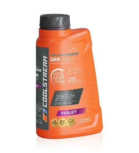 Антифриз CoolStream QRR G12++ лобридный (фиолетовый) 1кг.(9)