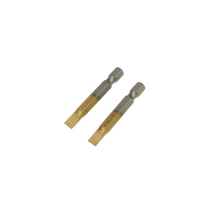Биты TUNDRA, намагниченные, сталь S2, TiN, SL6 х 50 мм, 2 шт. 1414811