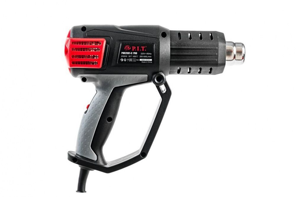 Электрофен PHG 2001-C PRO МАСТЕР P.I.T (220V, 2000Вт, 50-600°С, 250-500 л/мин,  набор насадок, масса