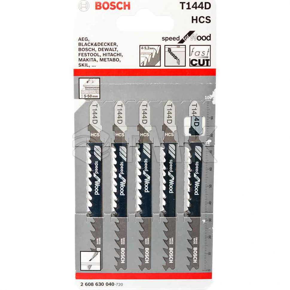 Пилки для лобзика "Bosch" T-144D Китай