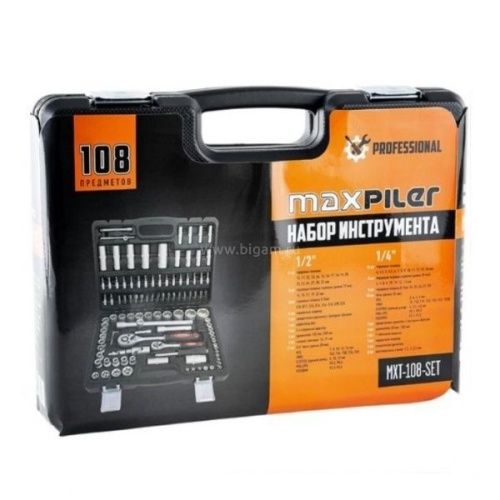 Набор инструментов MaxPiler (108 предметов, 1/2" и 1/4")