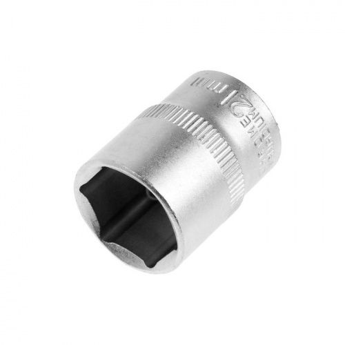 Головка торцевая шестигранная TUNDRA, под квадрат 1/2", 21 мм, CrV 1123559      